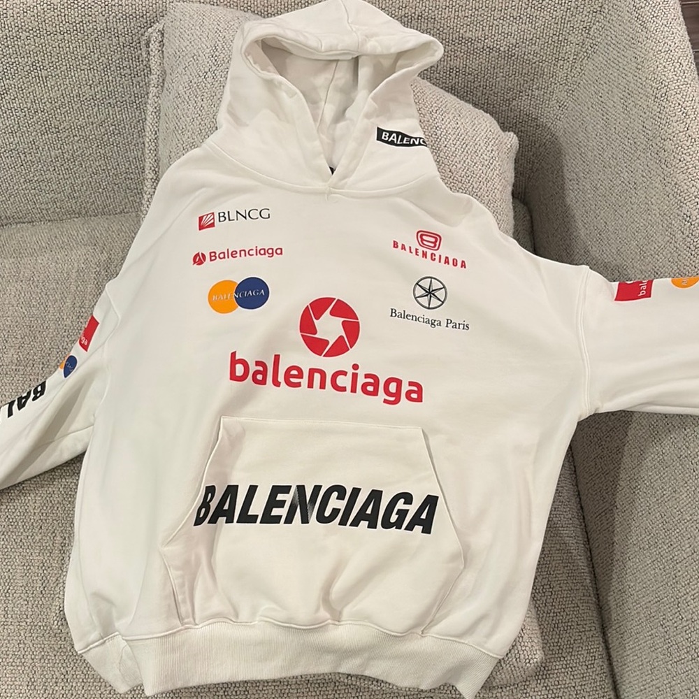Balenciaga White Logo Men's Sweater